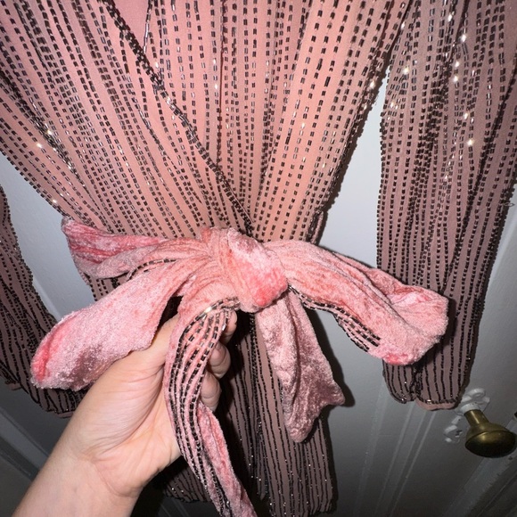 NWOT - Karina Grimaldi Sequin Dress with Balloon Sleeves - Picture 2 of 7